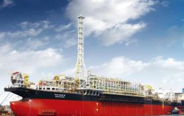 Moored 240km off Rio at a water depth of 2,240 meters, the FPSO is capable of processing  150,000bopd and 280 MM standard cubic feet of gas per day