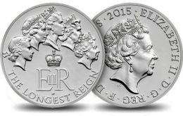 The special issue £20 coin has the Queen's current portrait on one side and five portraits of the Queen throughout her reign on the other side.