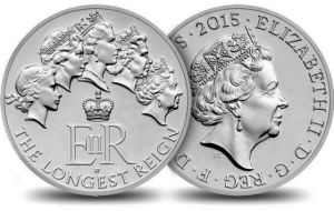 The special issue £20 coin has the Queen's current portrait on one side and five portraits of the Queen throughout her reign on the other side.