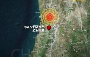  The magnitude-8.3 quake hit off northern Chile causing buildings to sway in the capital of Santiago and prompting authorities to issue a tsunami warning 