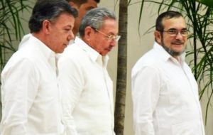 The peace talks in Havana have been ongoing for nearly three years: this was the first time Santos had come to Cuba and his first meeting with Timochenko.