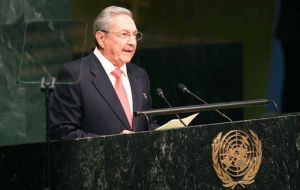 Castro addressing the UN said a long and complex process begins, but will only be achieved with “the end of the economic, commercial and financial blockade” 