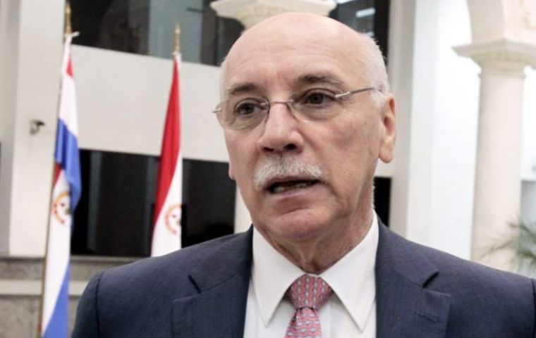 The announcement was done by Paraguayan foreign minister Eladio Loizaga following a meeting with the ambassadors from the group's member countries