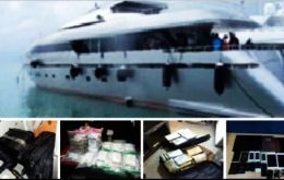 Dominican narcotics police raided the yacht at La Romana marina where apparently cocaine was found which led to the arrest of six persons