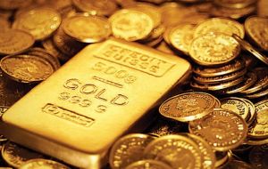 It forecasts gold to remain at $1,100 per ounce for the next three months, $1,050 an ounce for the next six months and $1,000 an ounce for the next 12 months. 
