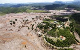 The mud wave destroyed homes in Minas Gerais, contaminated the Rio Doce river and threatens drinking water and wildlife in next door Espirito Santo