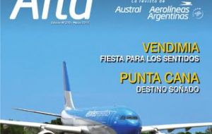 Alas magazine available in all Aerolineas Argentinas and Austral flights. In this cover figures the former Kirchnerite CEO Mariano Recalde 