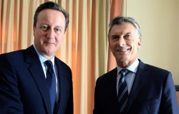 The UK government said three areas were covered in the talks between PM Cameron and Argentine president Macri