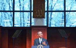 “We have to understand that an attack on one faith is an attack on all our faiths,” Obama said at the mosque in Catonsville, Maryland, outside Baltimore. 
