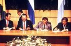 The Asuncion Treaty, founding charter of Mercosur was passed on 26 March 1991, by the original founding members, Argentina, Brazil, Paraguay and Uruguay