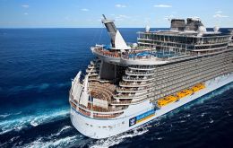  Oasis of the Seas, the world’s second largest cruise ship, set sail from Fort Lauderdale in Florida, carrying 6,400 passengers on a nine-night Caribbean cruise