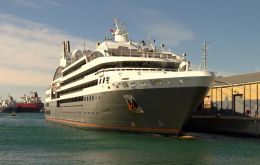 French cruise L'Austral, sister vessel of Le Boreal docked in Gibraltar with 264 passengers  
