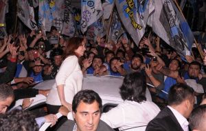 According to Buenos Aires media reports the welcome rally was organized by her son, Maximo's grouping La Campora  