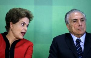  Rousseff insisted she had committed no impeachable crime and accused Temer of openly conspiring to topple her government in what she described as a 'coup'.