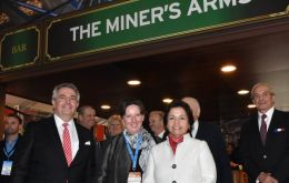 Chilean Mining Minister, Aurora Williams, Ambassador Fiona Clouder, and UKTI-Chile Director inaugurate the British Pavilion at Expomin 2016