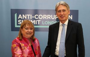 Argentine minister of foreign affairs Susana Malcorra met in London with Foreign Secretary Philip Hammond and Minister of State Hugo Swire