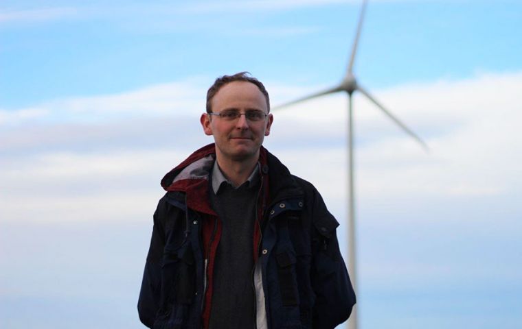 MLA Michael Poole visited the Sand Bay Wind Farm last week to discuss the benefits of renewable energy.