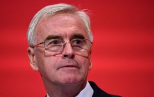 Labour's Shadow chancellor John McDonnell said the Bank of England may have to intervene to shore up the pound, which lost 3% within moments of first results