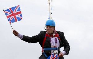 A video of Johnson getting stuck on a zip wire in east London became one of the most enduring images of the 2012 Olympics.