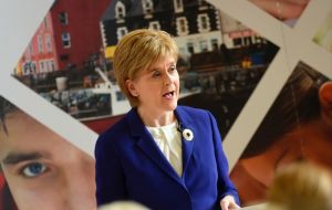 In Edinburgh, Ms Sturgeon said: “It is, therefore, a statement of the obvious that a second referendum must be on the table, and it is on the table.”