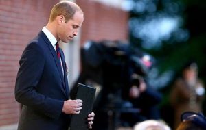 At a vigil in France, the Duke of Cambridge paid tribute to the fallen soldiers, saying “we lost the flower of a generation”. 