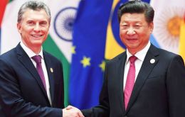 President Macri held a half hour meeting on Saturday with his host Xi Jinping to confirm bilateral trade and investments