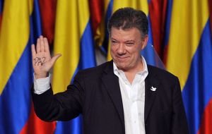 “This is a great, great recognition for my country,” Juan Manuel Santos said in an audio interview posted on the Facebook account of the Nobel Prize. 