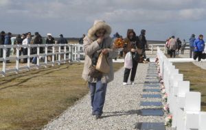 An estimated 81 families of the 123 unknown soldiers at the Argentine memorial are believed to have been counted