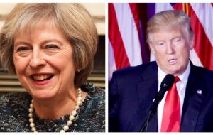The call to PM May came at 1.45pm on Thursday ahead of Mr. Trump's meeting in Washington with president Barack Obama.