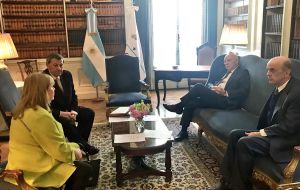 A picture twitted by Serra, during Wednesday morning Mercosur meeting next to Paraguay's Loizaga, Uruguay's Nin Novoa and host Malcorra  