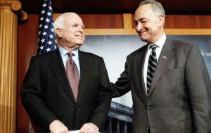 John McCain, Republican of Arizona, and Chuck Schumer of New York, the Senate Democratic leader, called for the creation of a Senate select committee