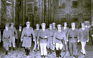 In 1973 General Alvarez and other military coup top officers walk into the Parliament building which had been closed down
