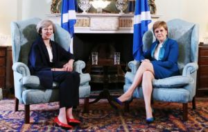 She warned the UK and Ms May “they will be making a big mistake if they think I am in any way bluffing” on the prospect of another Scottish independence vote