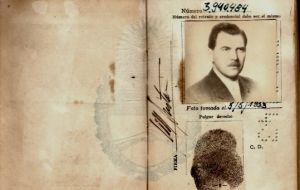 One of Mengele's documents while in Argentina