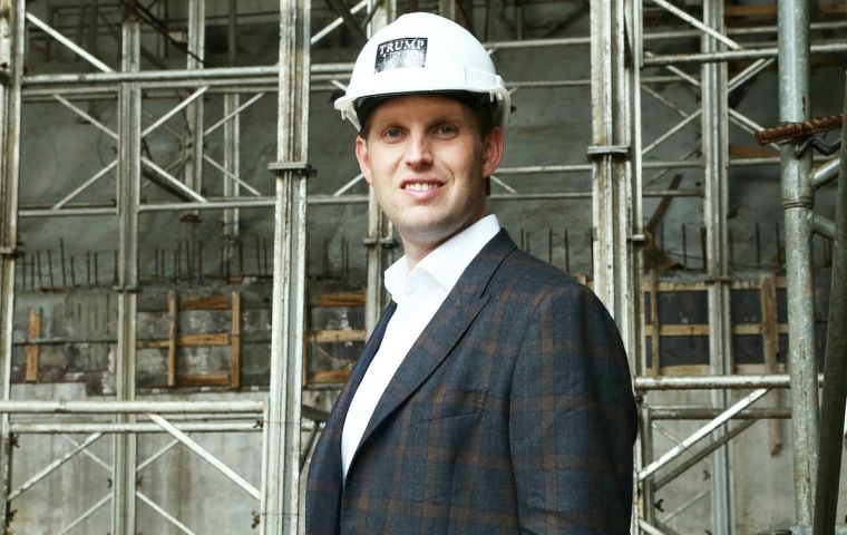 Eric Trump visited Uruguay on behalf of the Trump Organization before his father’s Jan. 20 inauguration, The Washington Post reported.