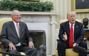 Trump called Peru, a country of 30 million in South America, “a fantastic neighbor” and said it was an honor to have Kuczynski in the White House