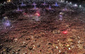 Some 350,000 fans showed up for the concert, Mayor Ezequiel Galli told media. He said the event had been organized to handle less than half that number 