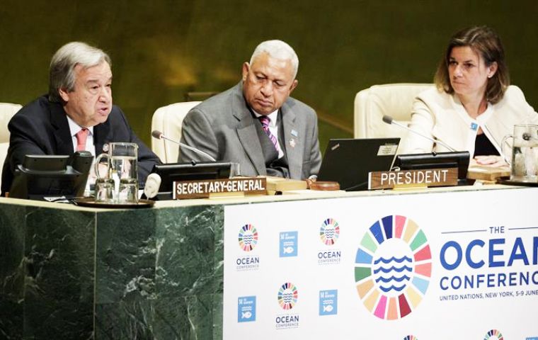 “Improving the health of our oceans is a test for multilateralism, and we cannot afford to fail,” said Guterres during his first major UN conference