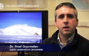 Noel Gourmelen from the University of Edinburgh said, “...the eventual iceberg will be about 190 m thick and contain about 1155 cubic kilometres of ice. 