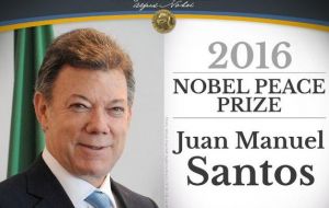 President Santos won last year's Nobel Peace Prize for his peace efforts.