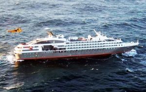 In November 2015 some 347 passengers and crew were rescued from the stranded French cruise Le Boreal close to East Falkland 