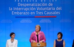 President Michelle Bachelet supports the measure and has said she would sign the law, but opposition said they would appeal it before the Constitutional Tribunal