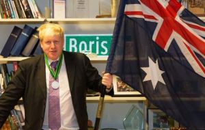 Foreign Secretary Boris Johnson is on a two-day tour of Australia