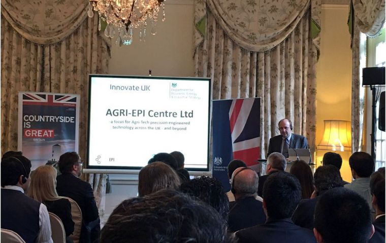 The full house at the residence during one of the several conferences and presentations by the British companies 