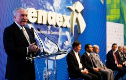  Temer was booed as he left the stage at the SulAmerica Convention Center in Rio after presenting his administration’s austerity proposals at the ENAEX trade fair