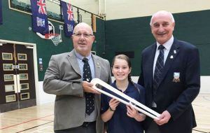 Gary Clements, QBR organisers; Ella Clement a future Commonwealth Games swimmer and Mike Summers FIOGA Chair.
