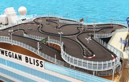 The 4,000-guest Norwegian Bliss will boast the largest competitive race track at sea. It will also feature multiple water slides and an open-air laser tag course.