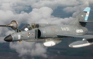Another option is to invest an estimated 10 million dollars in the Argentine navy's Super Etandard fighter bombers to have them back in the air. 