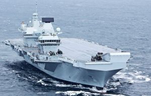 HMS Queen Elizabeth arrived in its home base of Portsmouth in August. The 280m long carrier cannot currently deploy planes but flying trials are due to begin in 2019