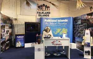 The Falkland's Stand at the Great Britain Pavillion in Montevideo Expo Prado Rural Show